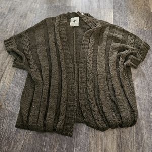 One teaspoon long open cable knit short sleeve cardigan